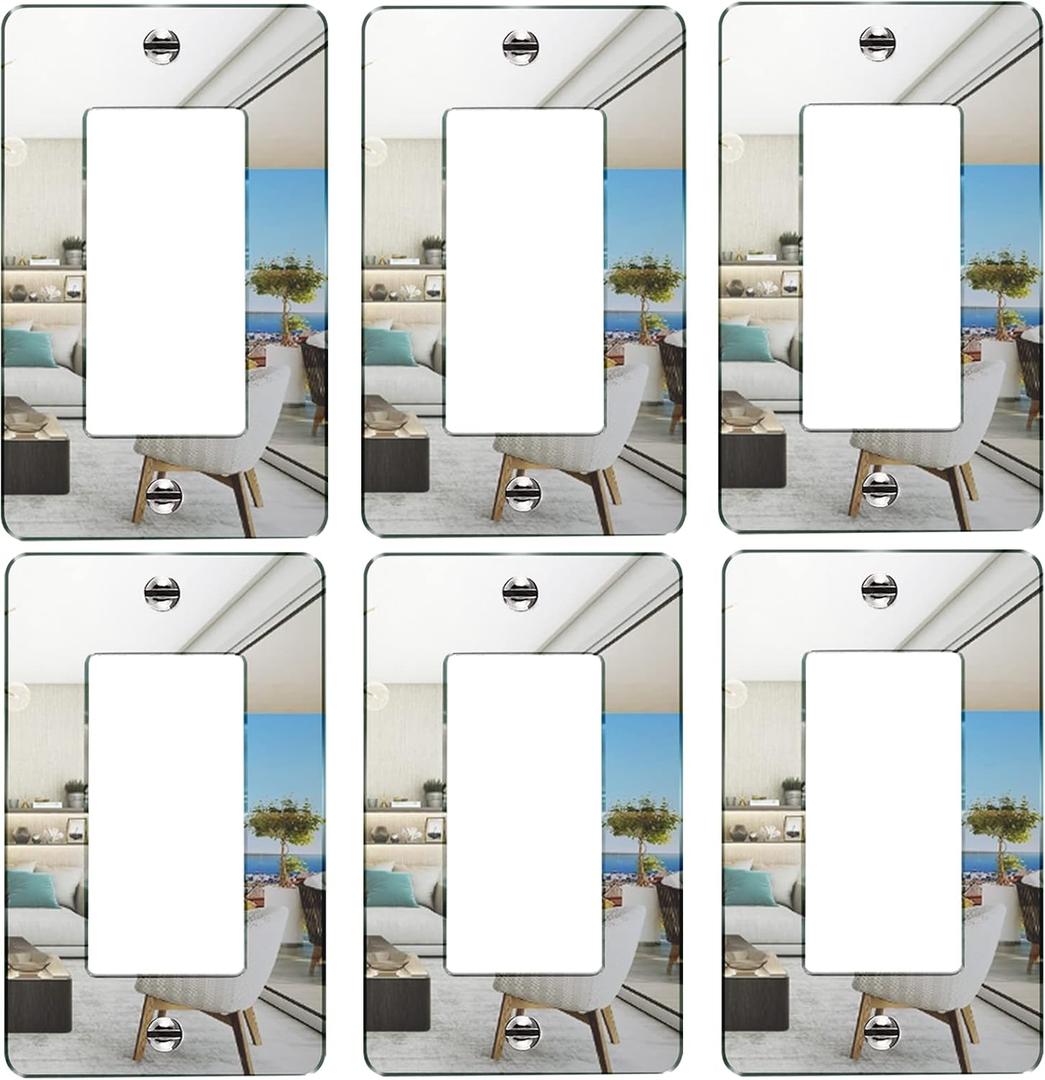 6 Pcs Acrylic Light Switch Plates Outlet Covers Durable Mirror Wall Plate Decorative Acrylic Mirrored Switch Plates And Outlet Covers Plates