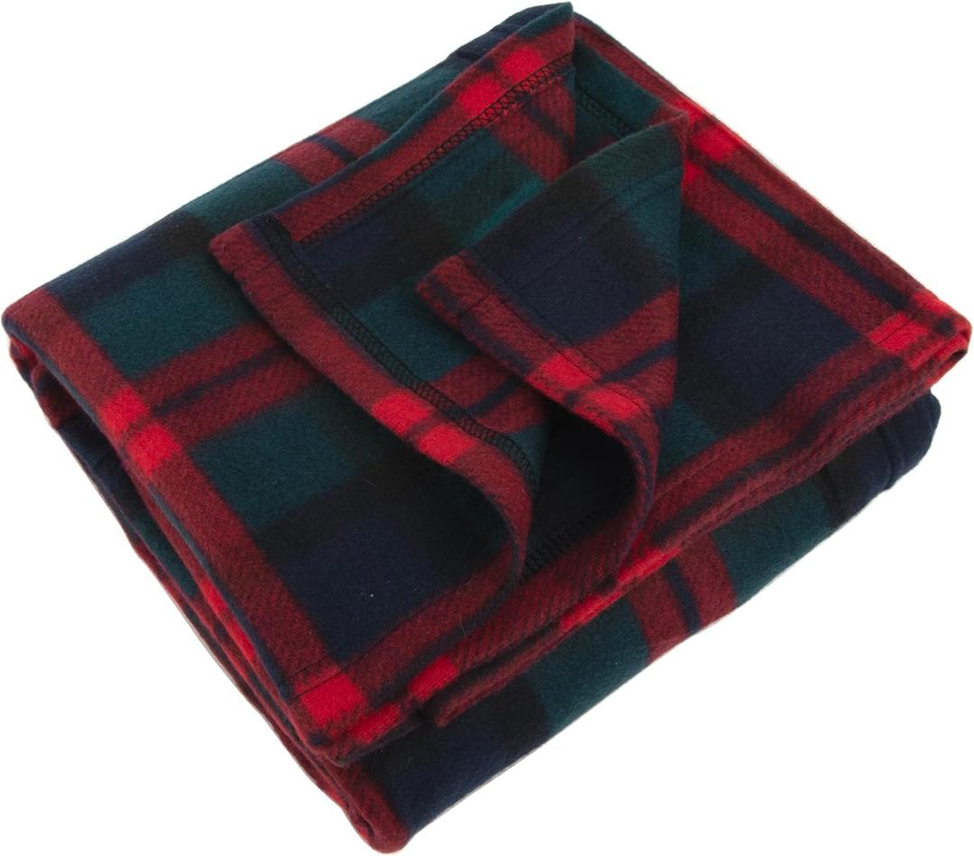 Trail Maker 50x60 Throw Blankets, Plaid Fleece Throw Blankets for Bedroom, Couch, Livingroom, Chair, Pets, Outdoors (Green)