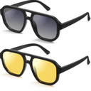 livho Trendy Polarized Square Aviator Sunglasses Women Men Square Eyewear Frame, Retro Sun Glasses for Women Men 2025 Shades