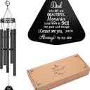 2 Pack Memorial Wind Chimes for Loss of Father Sympathy Gifts Loss of Dad Papa Remembrance Large Angel Windchimes Outside Indoor Garden Home Décor