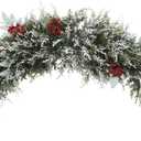 U'Artlines 5PCS Christmas Swag for Front Door," Frost White Artificial Decorative Swag with Red Berry, Pine Cone, Berries for Window Wall Fireplace Mantle Home Holiday Xmas Decor Swag