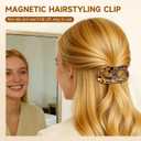 Magnetic Hair Clips for Women, 4Pcs Seamless 2-in-1 Design for Easy Everyday Hairstyles, Clip No Crease,Gentle on All Hair Types Strong Hold