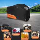 Motorcycle Cover Waterproof Outdoor Storage with Lock-Holes, Zipper Storage Bag & Night Reflective Design, All Season Protection Powersports Vehicle Covers Fits up to 96.5" Motorcycles