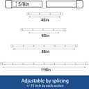 Alskarhem White Curtain Rods for Windows 30 to 60 Inch,5/8 Inch Small Curtain Rod Set With Brackets
