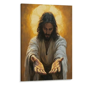Jesus Christ Wall Decor Poster - Hand of God - I Am Always with You Canvas Print Wall Art Poster Gifts Bedroom Prints Home Decor Hanging Picture Canvas Painting Posters 24x36inch(60x90cm)