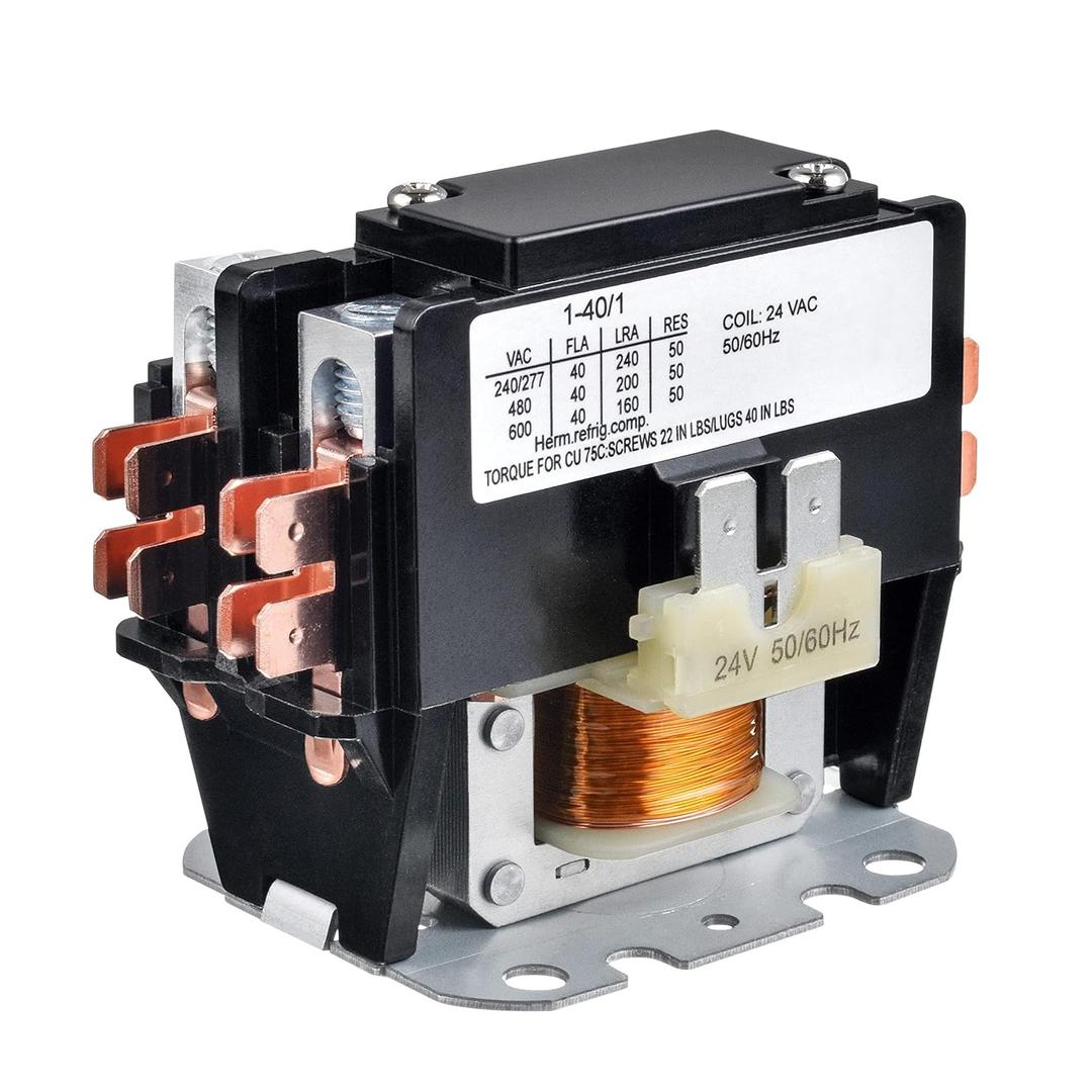 BOJACK 1 Poles FLA 40 Amp Coil 24 VAC Air Conditioner Condenser Compressor Contactor AC Definite Purpose Contactor, 2 Pack