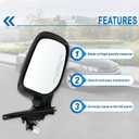 Right Passenger Side Mirror Compatible With 2009 2010 2011 2012 2013 Toyota Corolla With Power Glass Manual Folding Non-Heated Black Replace#8790802B50(3Pins