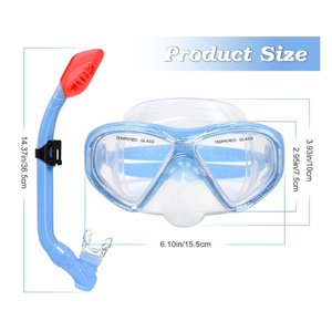 Kids Snorkel Set Dry Top Snorkeling Gear for Kids Youth Boys Girls Junior Age 5-15,Tempered Glass Swimming Diving Mask and Snorkel Set 180 Degree Panoramic View