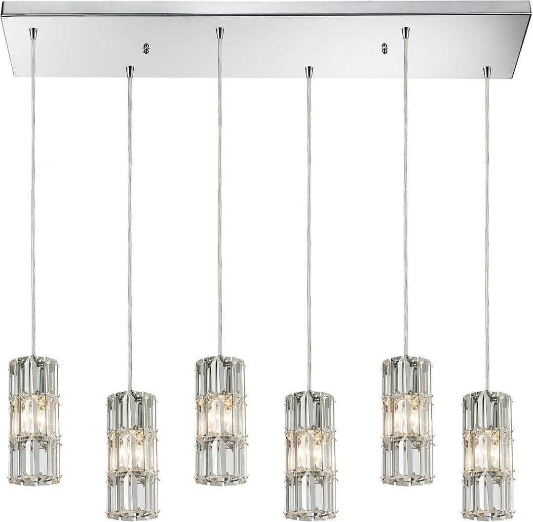 Elk Lighting 31486/6RC Cynthia Collection 6 Light Chandelier, 8 x 9 x 30, Polished Chrome