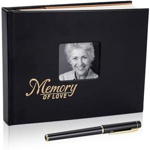 COMBIUBIU Funeral Guest Book, Guest Book for Memorial Service, Funeral Sign in Book for Guests, Hardcover Funeral Guest Books Celebration of Life, in Loving Memory, Table Sign & Back Pocket