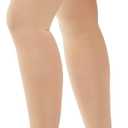 Compression Stockings for Women & Men, 15-20mmHg Thigh High Compression Socks,Closed Toe Medical Compression Socks with Silicone Dot Band-Best Support for Running Nursing Sports Varicose Veins (Medium, Beige)