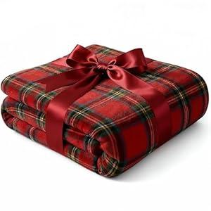Ultra Soft Fleece Blanket Throw Size - Christmas Flannel Fleece Luxury Throw Blanket - Lightweight Throw for Couch, Bed, Chair - Warm & Breathable - Cozy Microplush Bedding - Christmas Tartan