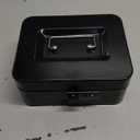 KYODOLED Cash Box with Combination Lock Safe Metal Money Box with Money Tray for Security Lock Box 7.87"x 6.30"x 3.35" Black (Medium)