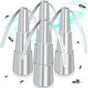 Fly Fans for Tables, Fly Repellent Fan Indoor Outdoor with Holographic Blades Keep Flies Away, Bug Repellent Outdoor for Picnic, Party, Restaurant, Kitchen, and BBQ, 4 Pack, Silver