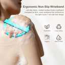 4 x Silicone Body Scrubber Brush - Gentle Exfoliating and Lather Well - Fast-Drying, Hygienic, BPA-Free Silicone Body Exfoliator for Sensitive Skin, Men & Women (Round, Blue)