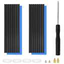 2pcs M.2 SSD Heatsink 2280 SSD NVMe Heat Sink with NVMe SSD Thermal Pad,Screwdriver,Screw,4 Transparent Rubber Straps for PC/PS5 M.2 PCIE NVMe SSD or M.2 SATA SSD