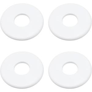 Wall Split Flange Escutcheon Plate for 1.3 Inch 4Pcs White, ABS Round Hole Cover, 3.74 Inch Self-Adhesive Pipe Cover, Water Pipe Wall Hole Decoration for Laundry Bathroom Kitchen