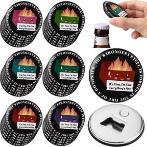 Vesici 48 Pcs Dumpster Fire Magnetic Bottle Opener Bulk, Funny Teacher Appreciation Gifts, Staff Coworker Thank You Favors for Nurses, Clergy, Pastor Appreciation, Thanksgiving, Christmas Party
