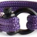 Mens Rope Bracelet - Stainless Steel Silver Shackle, Extremely Durable and Scratch Resistant Waterproof Paracord, Handmade, Nautical Wristband for Men, 9"