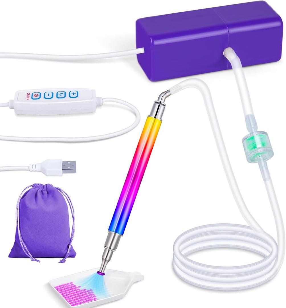 Electric Diamond Painting Pen with Adjustable Suction, Epainter Vacuum Diamond Art Painting Pen Without Wax, Accessories Tool for Setting AB Stones, Quiet and Long-Lasting(Purple) Electric Diamond Painting Pen with Adjustable Suction, Epainter Vacuum Diamond Art Painting Pen Without Wax, Accessories Tool for Setting AB Stones, Quiet and Long-Lasting(Purple)