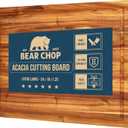 Bearchop Acacia Wood Cutting Boards for Kitchen, [24" x 18" x 1.25"] Large Wood Cutting Board, Solid Wood Butcher Block Cutting Board with Juice Grooves and Handle,Knife Friendly and Reversible