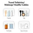 3 x PACKISM TSA Approved Toiletry Bag - Clear Makeup Bag 3 Pack Medium, Metal Smooth Zipper Quart Size Bag for 3-1-1 Liquids, Travel Makeup Bag for Women Men, Airport Airline Compliant Bag, White
