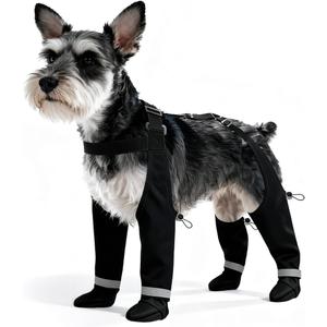 Dog Boots with Adjustable Suspender, Anti-Slip Dog Shoes, Waterproof Paw Protector for Rainy, Snowy, Hot Pavement, Small