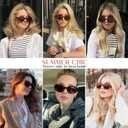 mosanana Oval Retro Trendy Sunglasses for Women 90s Style MS52371