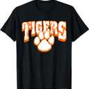 Tigers School Spirit Mascot Back to School Orange T-Shirt XXL