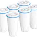 Water Filter Replacement Compatible with Zero Pitcher and Dispenser ZR-001 ZR-017 ZR-004 ZP-006 ZD-013 ZS-008, Multi-Stage Filter System, Reduce Lead, Chromium, and PFOA/PFOS, Pack of 6, By DESENRUIS