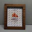 Eosglac Wooden Picture Frame 8x10 inch, Wood Plank Design with Rustic Brown Finish, Wall Mounting or Tabletop Display, Handmade Photo Frame