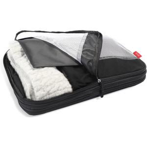 Compression Packing Cubes for Travel Essentials, 1 Pack Suitcase Organizers for Luggage Carry on, Large Lightweight Compressible Expandable Mesh Travel Cube, by U+U, Black