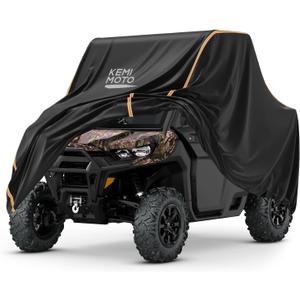 Kemimoto UTV Cover, All-Weather Protection UTV Cover Two Seater Compatible with Can Am Defender Polaris Ranger General Commander Rhino Pioneer Kawasaki Mule Teryx 2-3 Seaters 130" x 73" x 58" (Medium)