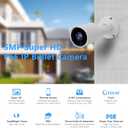 5MP PoE IP Bullet Camera Outdoor, H.265 PoE IP Security Camera with 2.8mm Lens, 80ft Night Vision, 105 Wide Angle, Compatible with Third-Party NVRs and Software
