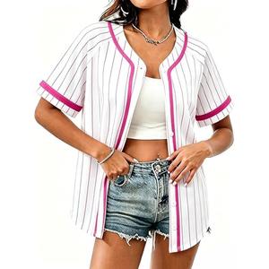 Magical Baseball Shirts for Women Princess Jersey Shirt Girls Trips Button Up Short Sleeve Jersey Top M