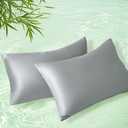 Homiest Cooling Pillow Cases Queen Size Set of 2, 100% Rayon Derived from Bamboo Pillowcase for Hot Sleepers, Breathable & Silky Soft Pillow Covers with Envelope Closure (Light Gray, 20x30 Inch)