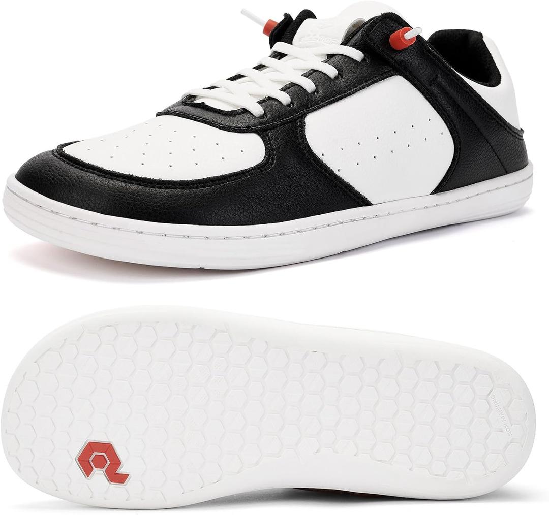 Pulltop Barefoot Wide Toe Box Shoes for Men - Minimalist Barefoot Dress Shoes Sneakers Zero Drop Slip on Walking Non Slip Shoes for Men