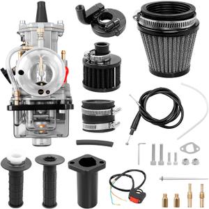 PWK 24mm Carburetor Throttle Assembly with Jet Kit | Fits Predator 212cc/196cc/200cc/224cc 6.5HP Engines, Coleman CT200U/BT200X/CT200U-EX Mini Bikes, Baja Warrior, MB200, KT196 Go Karts (Black)