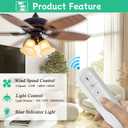 99770 Ceiling Fan Remote Control (Remote ONLY) for Hunter 99770 99392 99813, Universal Remote with 3 Speeds & Light Dimmer