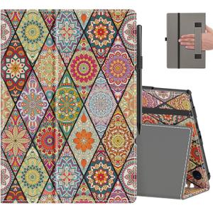 COOWPS Case for All-New Amazon Fire HD 10 Tablet (13th/11th Generation, 2023/2021 Release) 10.1" - Slim Folding Stand Cover with Auto Wake/Sleep, Hand Strap & Stylus Pen Holder, Geometry