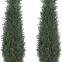 3FT Artificial Topiary Cedar Trees, 2-Pack Realistic Pre-Potted UV Resistant Faux Cypress Plants for Home Porch, Garden, and Entryway Decor