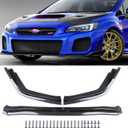 MUCO New Front Bumper Lips Compatible with Subaru WRX STI Sedan 15 16 17 18 19 20 21 22 Car Front Spoiler-Carbon Fiber Look Sport Front Lip - 3pcs