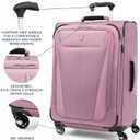 Travelpro Maxlite 5 Softside Expandable Luggage with 4 Spinner Wheels, Lightweight Suitcase, Men and Women, Orchid Pink Purple, Checked-Medium 25-Inch