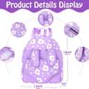 UZIDBTO 12" Baby Doll with Flower Pattern Backpack Carrier,12 Inch Realistic Baby Dolls with Clothes and Accessories Hanky Pacifier Bottle Diaper Toy Pretend Play Collection for 3+ Child Girls Gifts
