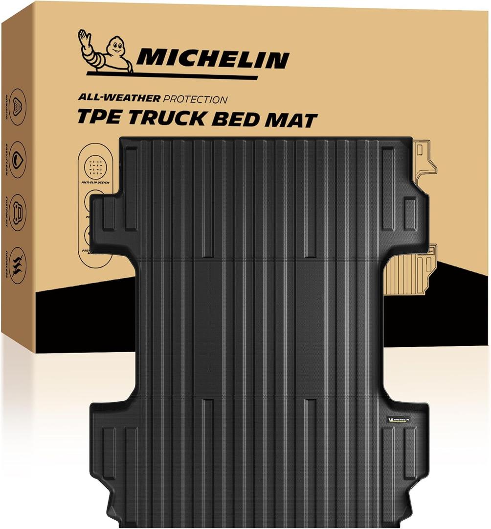 Michelin Truck Bed Mat for 2020-2026 Chevy Silverado/GMC Sierra 2500 3500 HD 6.8 FT / 82.2" Only (Not Fit Factory 5th Wheel Package), All-Weather Truck Bed Liner, Custom, Durable TPE, Non-Slip
