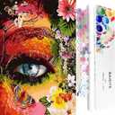 BAISITE Paint by Numbers Kit for Adults Beginners,16" Wx20 L Canvas for Painting Kits for Adults in Colorful Box-Color Eye Mother Earth 8407