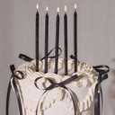 xo, Fetti Black Glitter Cake Candles, Tall Thin - 10 Pcs | Birthday Party Supplies, Bachelorette Cake Decor, Cupcake Topper, Fun Dessert Decorations