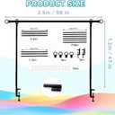 Over The Table Rod Stand with Clamps, Adjustable Metal Balloon & Flower Arch Kit (29"-42" Tall, 28"-98" Length),Black Table Arch Frame Hanging Party Decor for Wedding Birthday Home Party Decoration