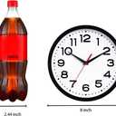 Wall Clock Silent Non-Ticking Modern Clock Battery Operated 8 Inch Small Classic Analog Decorative for Kitchen, Living Room, Office, Bedroom, Bathroom (Black)