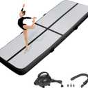 Inflatable Gymnastics Air Tumbling Track Mat 13ft, Air Tumble Track Mat with Electric Air Pump for Kids Adults Home Outdoor Training Cheerleader Yoga Water Park (13ft*3.3ft*4in(4*1*0.1m), Black)